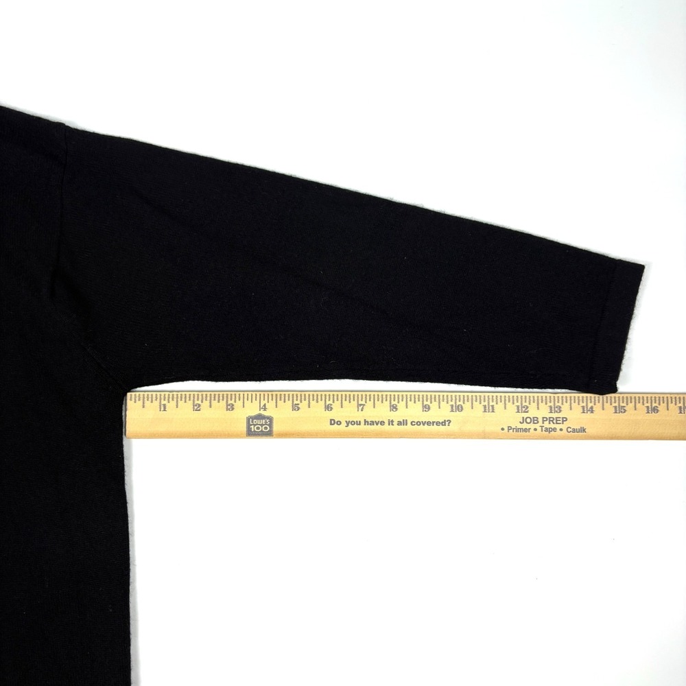 J Jill 100% Cashmere Sweater Womens O/S Black Mock Turtleneck Oversized Lagenlk - Picture 7 of 10